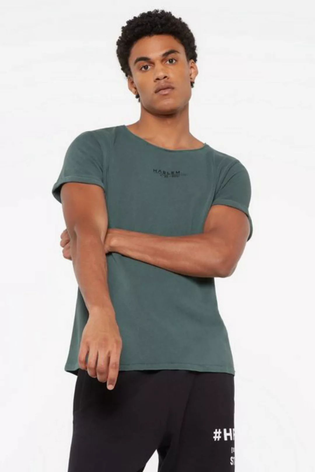 Harlem Soul Rundhalsshirt mit fixierten Turn-up-Ärmeln günstig online kaufen