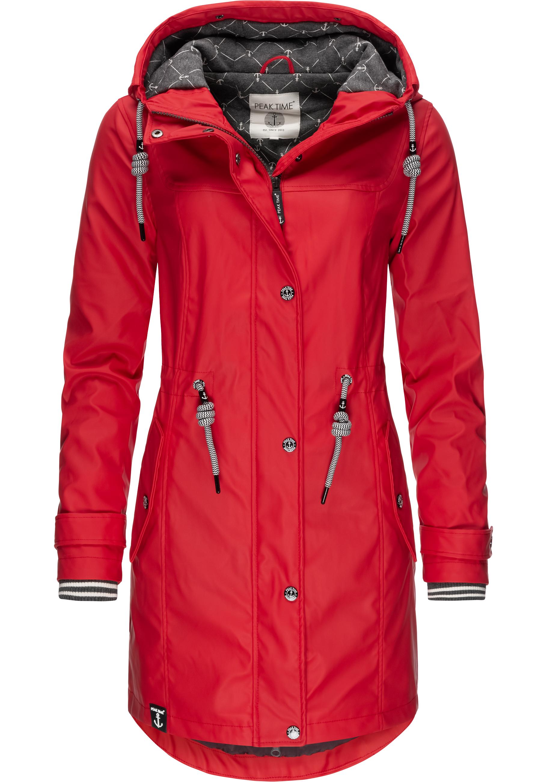 PEAK TIME Regenjacke "L60042", mit Kapuze, stylisch taillierter Regenmantel günstig online kaufen