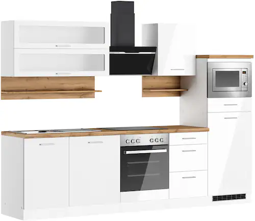 KOCHSTATION Küchenzeile »KS-Milan«, 280 cm breit, robuste Metallauszüge, vi günstig online kaufen