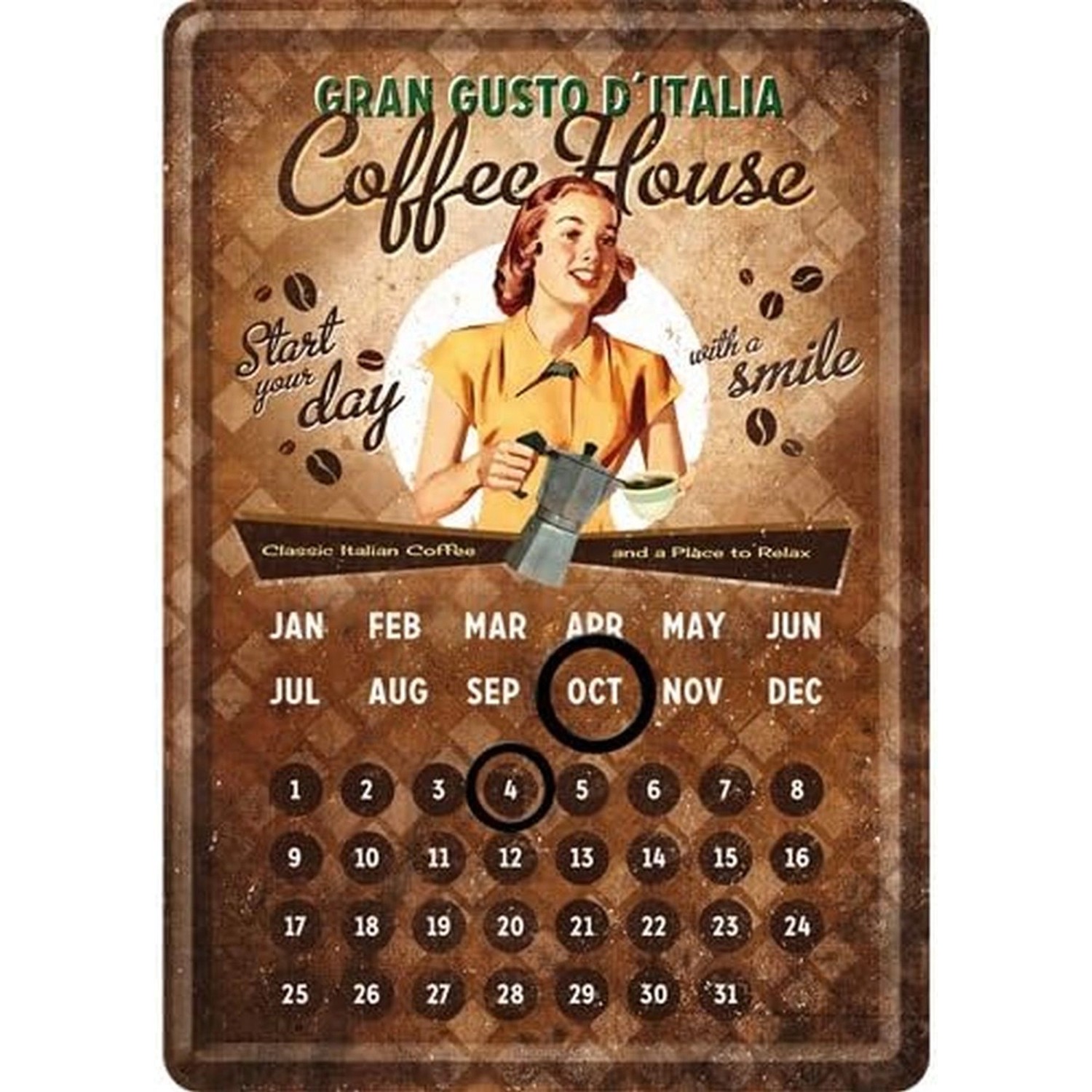 Nostalgic-Art Blechpostkarte/Tischkalender - Coffee House günstig online kaufen