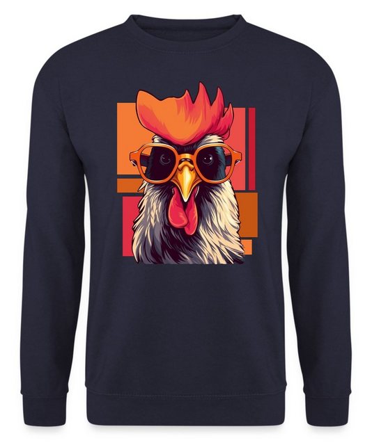 Quattro Formatee Sweatshirt Cooles Vintage Huhn Hahn Chicken Bauern Hühner günstig online kaufen
