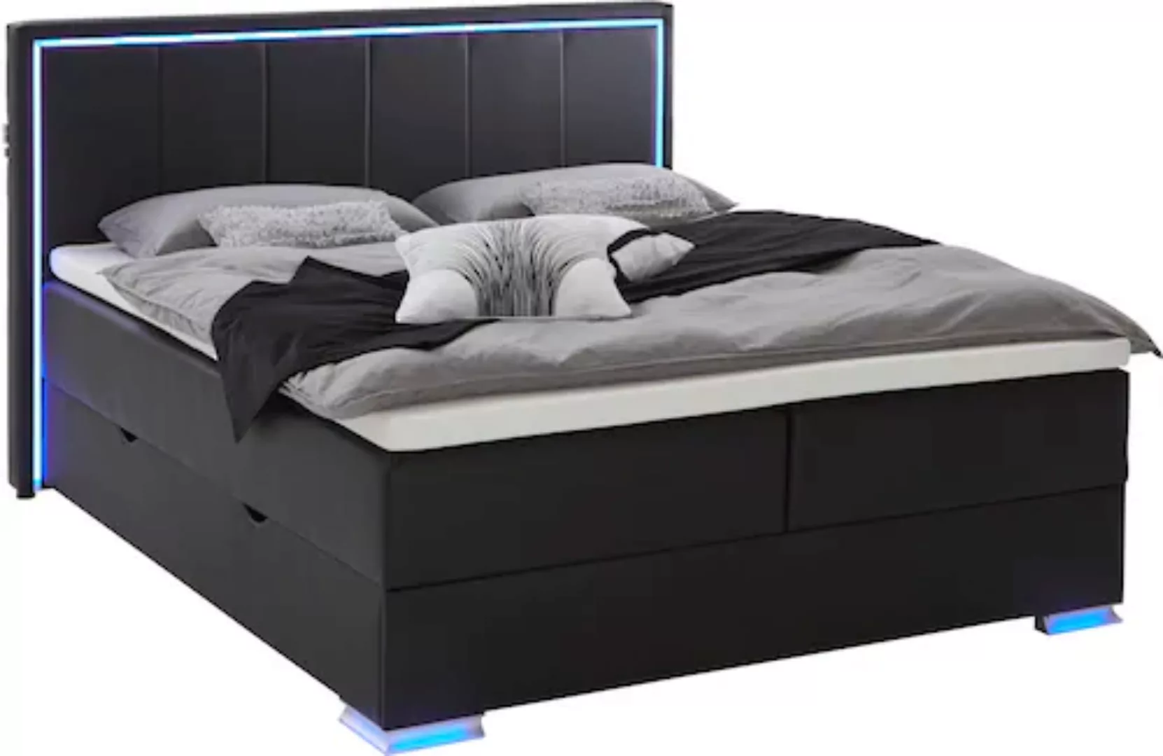 meise.möbel Boxspringbett "Colorado II", inkl. LED-Beleuchtung & Topper günstig online kaufen