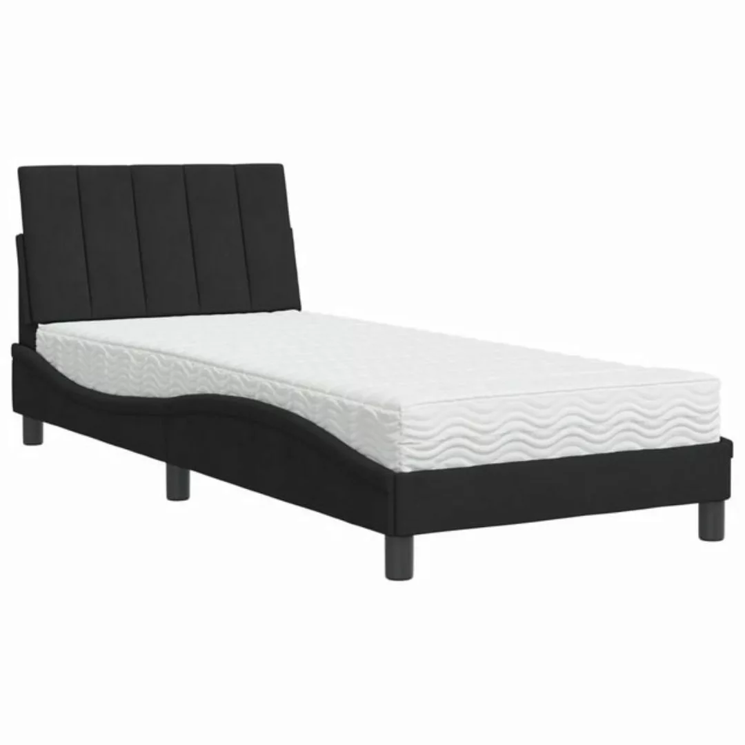 vidaXL Bett Bett mit Matratze Schwarz 90x190 cm Samt günstig online kaufen