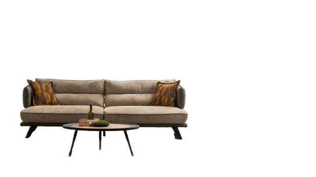 JVmoebel Sofa Luxus Sofagarnitur Sofa 3 Sitzer Sessel Stoff Modern Mehrfarb günstig online kaufen