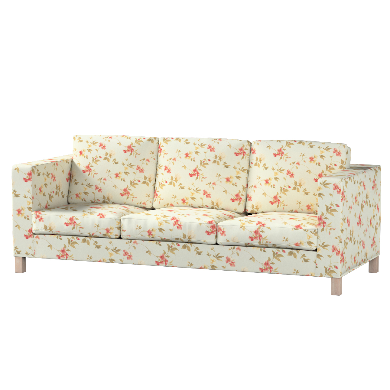 Bezug für Karlanda 3-Sitzer Sofa nicht ausklappbar, kurz, blau-rosa, Bezug günstig online kaufen