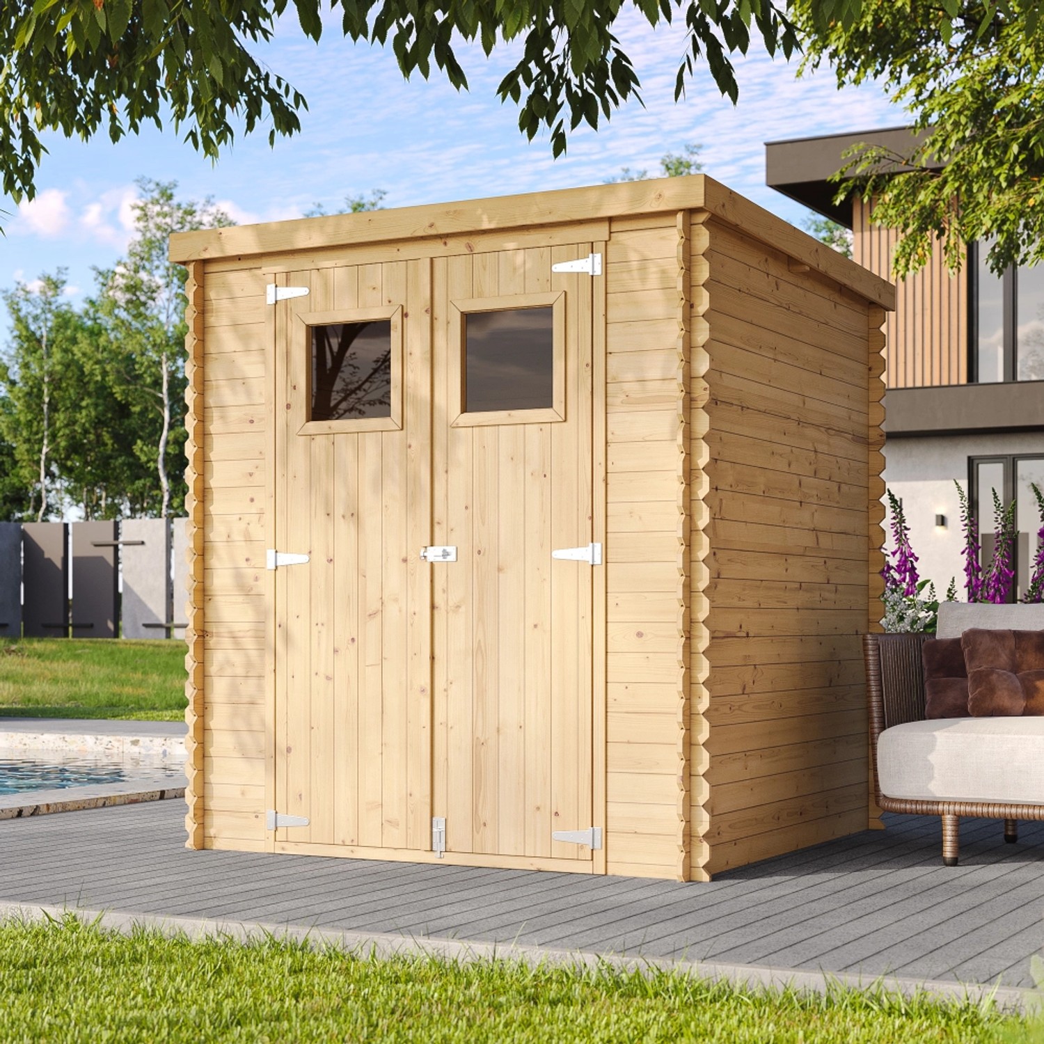 Timbela Gartenhaus Holz Gartenschuppen M309 3,53 m² günstig online kaufen