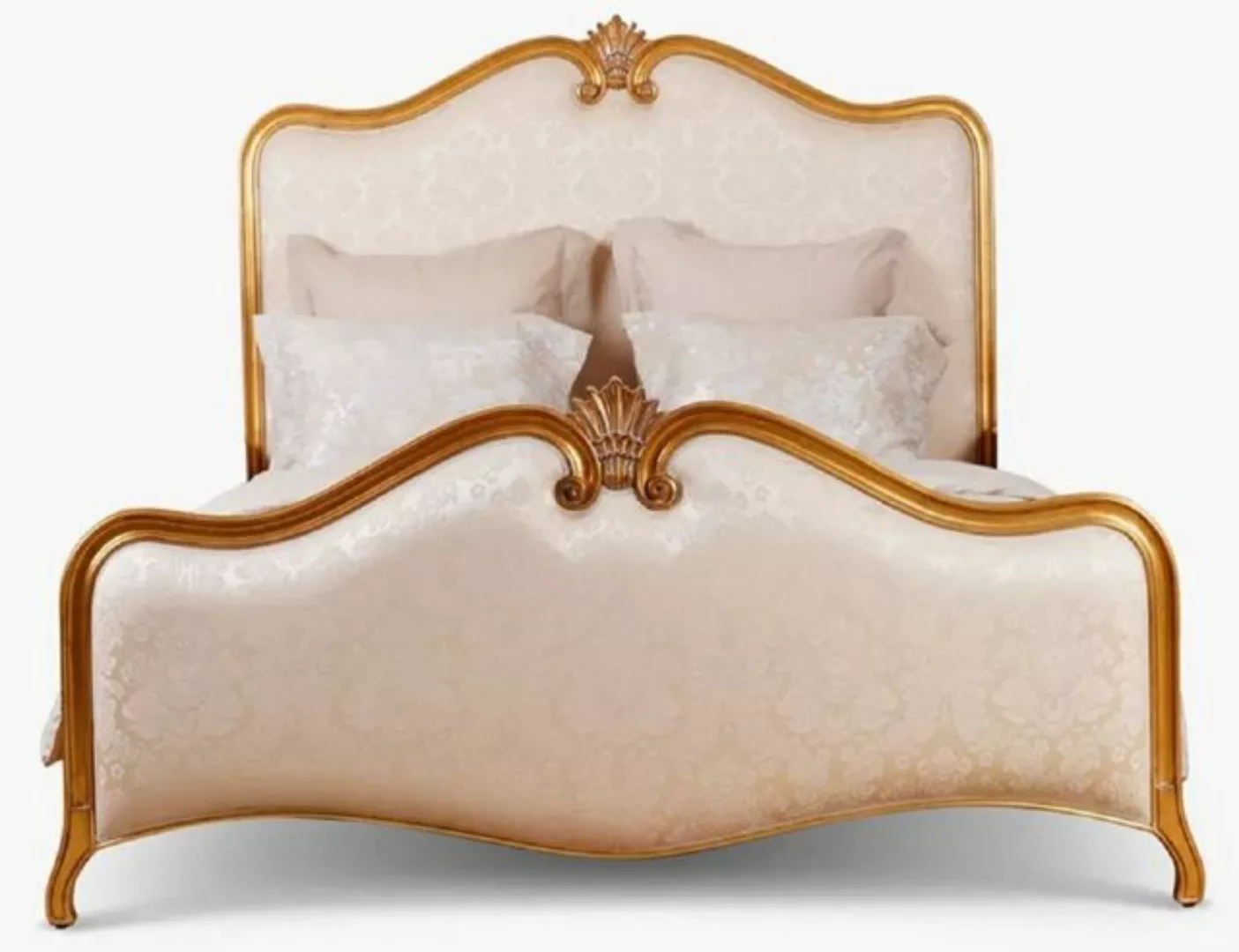 Casa Padrino Bett Casa Padrino Luxus Barock Doppelbett Gold / Creme Muster günstig online kaufen