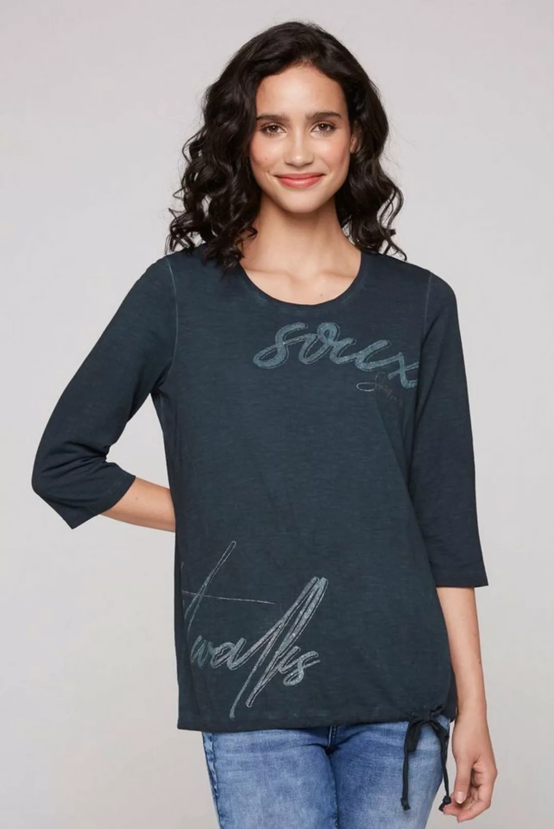 SOCCX T-Shirt T-Shirt WANDERLUST Shirt mit 3/4 Arm (1-tlg) günstig online kaufen