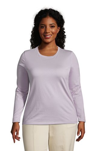 Supima-Shirt, Langarm in großen Größen, Damen, Größe: 56-58 Plusgrößen, Lil günstig online kaufen