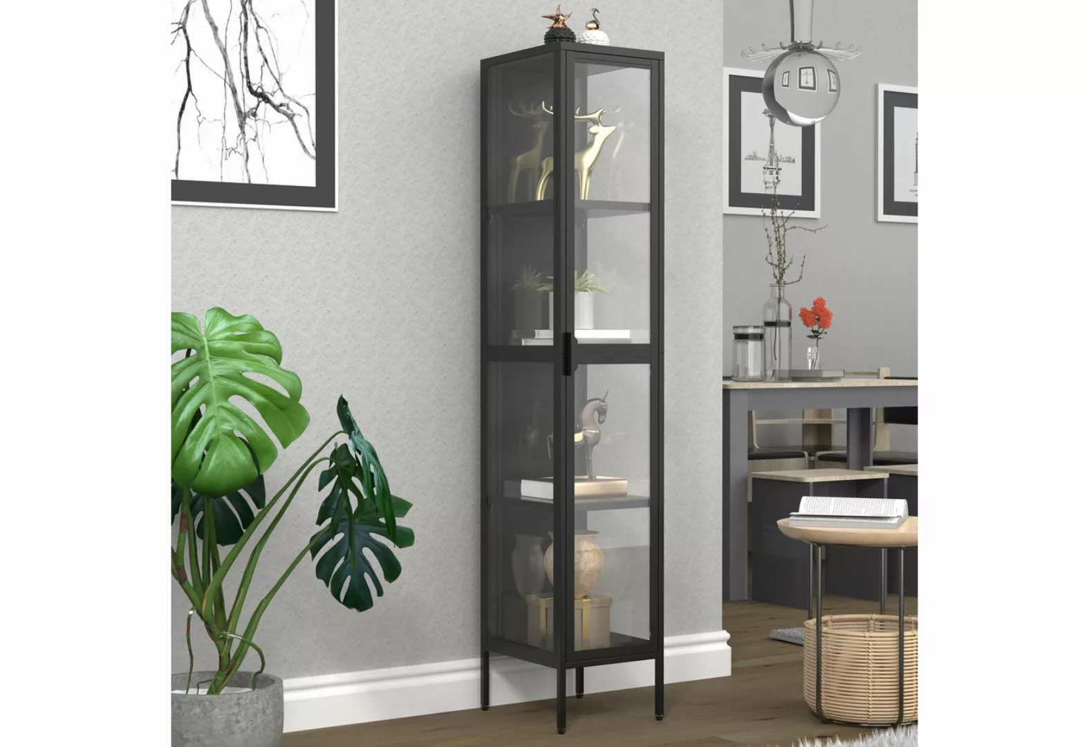 VCM Standvitrine Stahl Glas Vitrine Schaukasten Floka XL günstig online kaufen