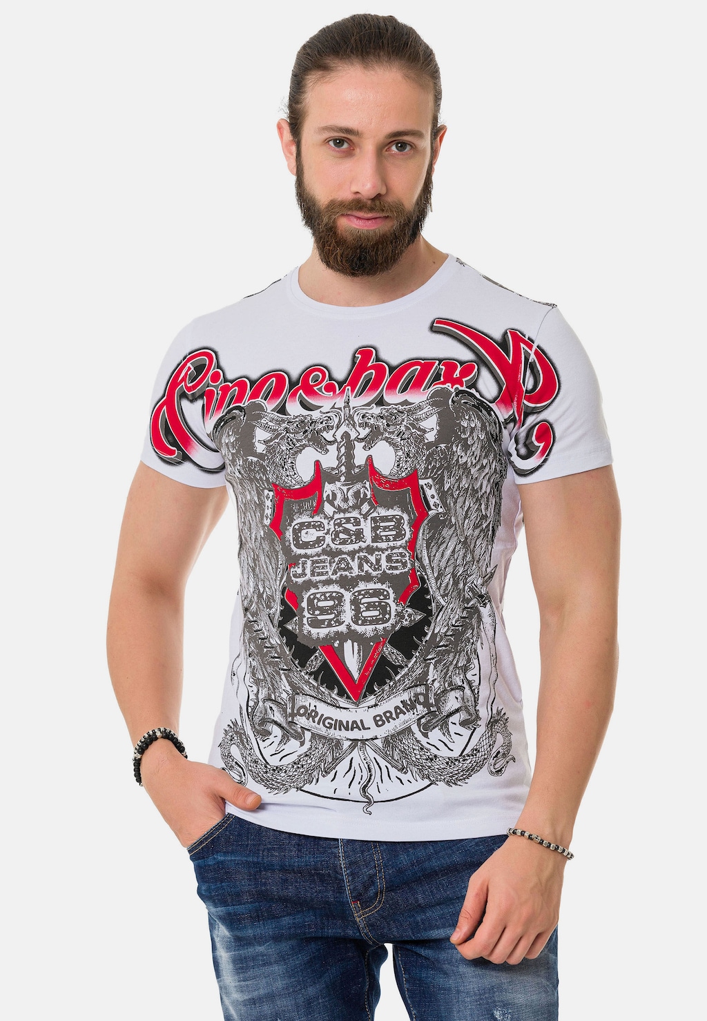 Cipo & Baxx T-Shirt "T-Shirt", mit Schattenmuster auf der Vorder-und Rückse günstig online kaufen