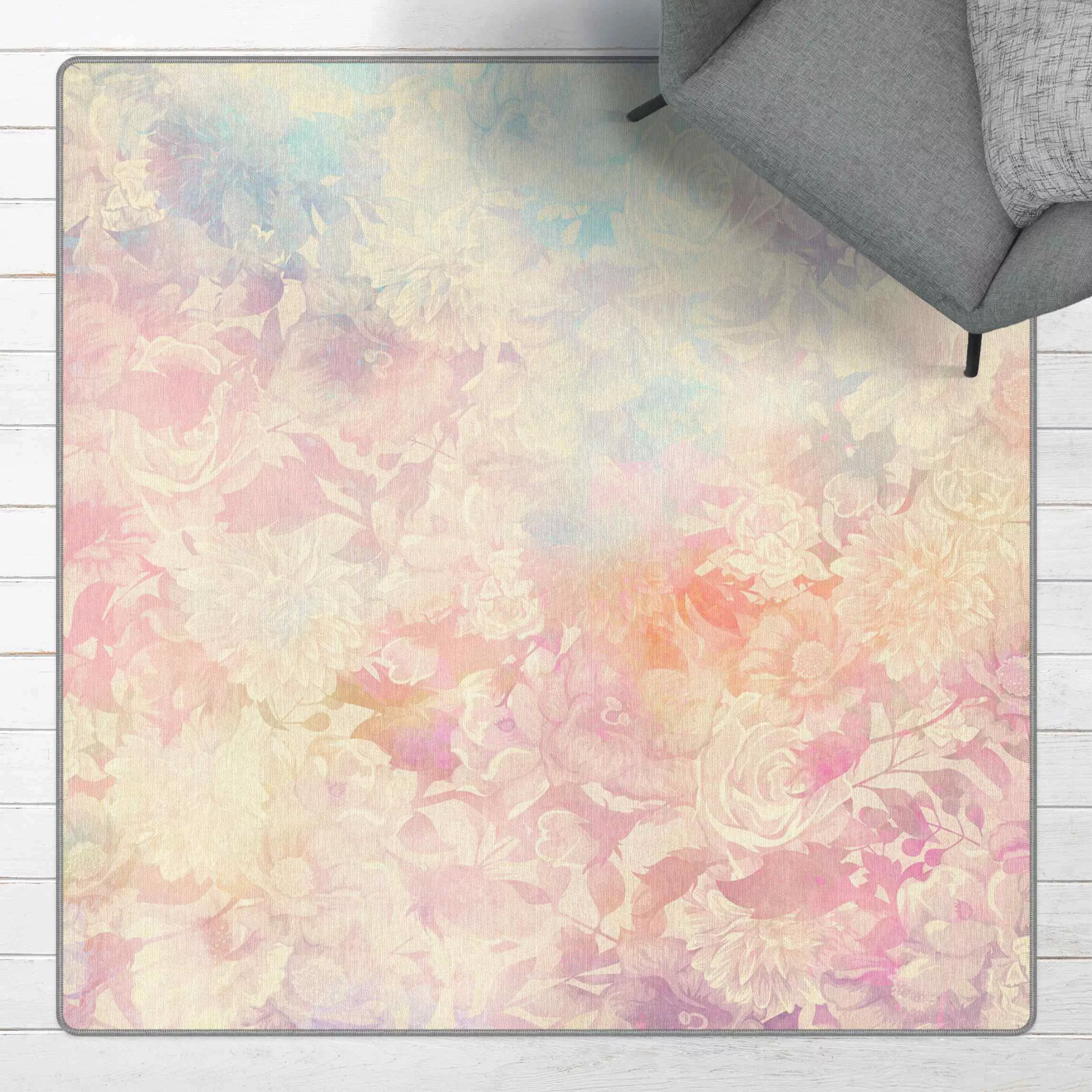 Teppich Zarter Blütentraum in Pastell günstig online kaufen
