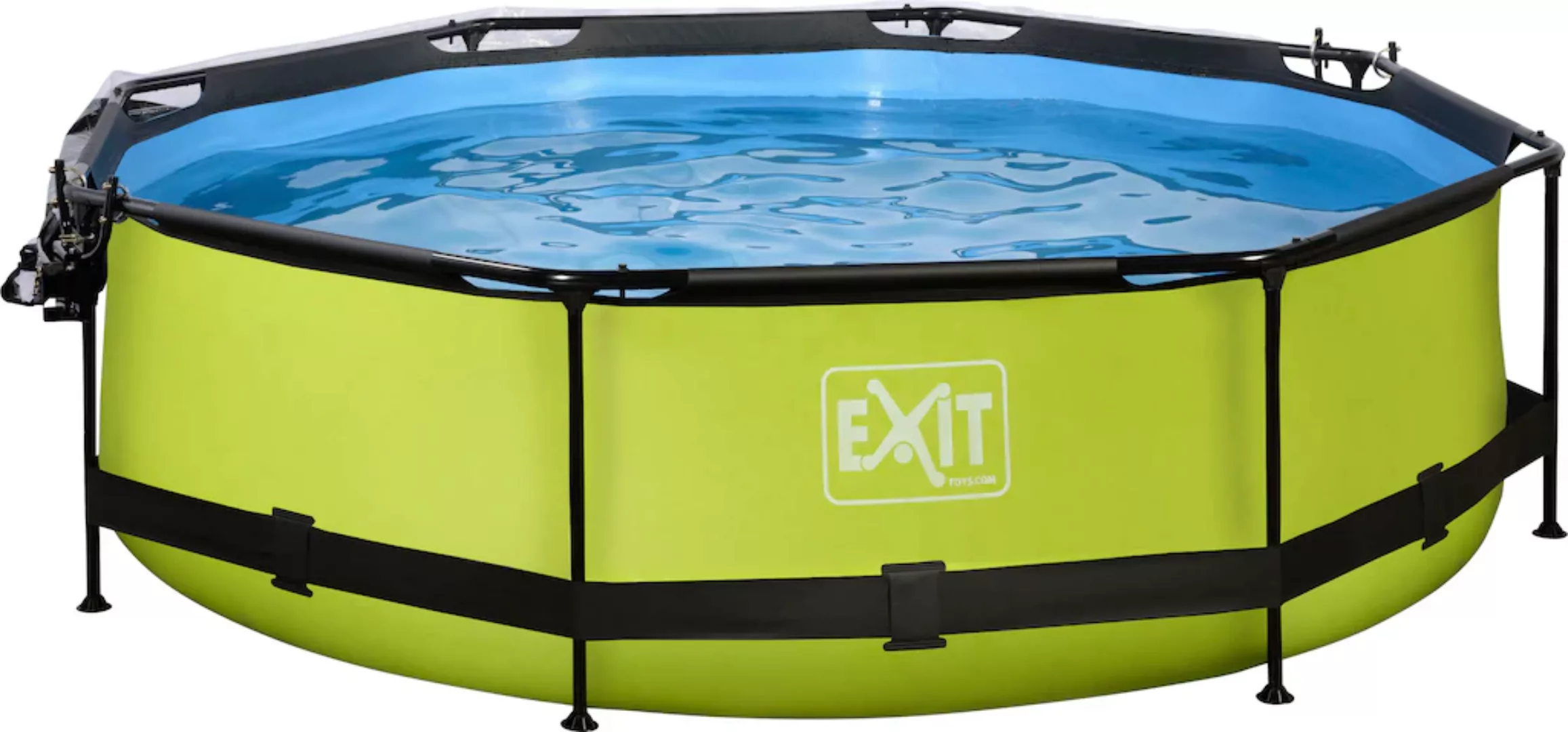 EXIT Lime Pool Grün ø 300 x 76 cm m. Filterpumpe u. Abdeckung günstig online kaufen