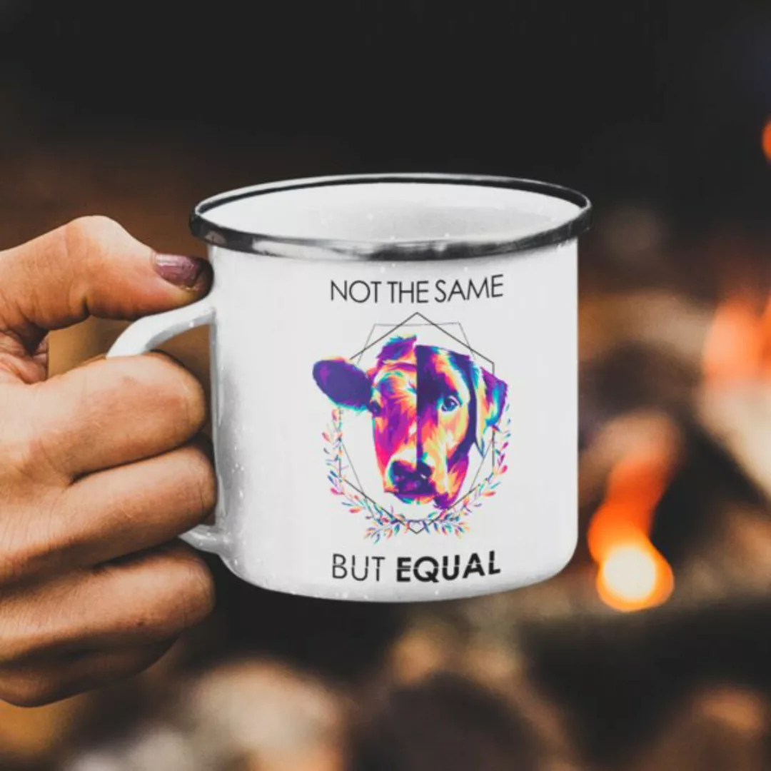 Not The Same But Equal - Emaille Tasse günstig online kaufen