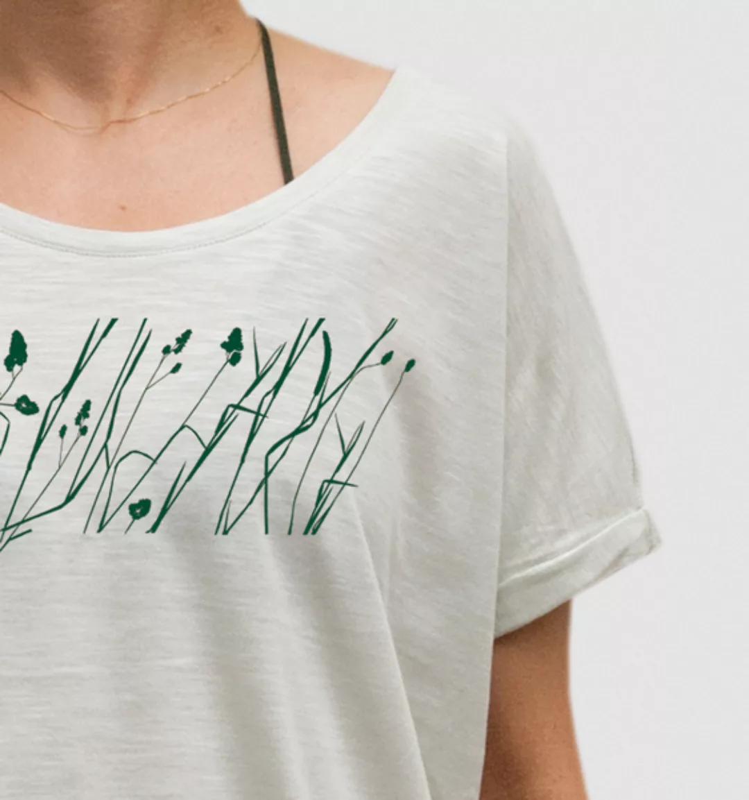 Damen T-shirt, "Wiese", Weiss - Opaline/white günstig online kaufen