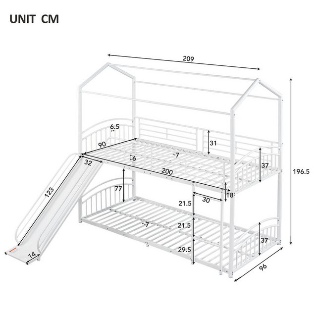 TavilaEcon Etagenbett Kinderbett Jugendbett mit Treppe und rechtwinkliger L günstig online kaufen