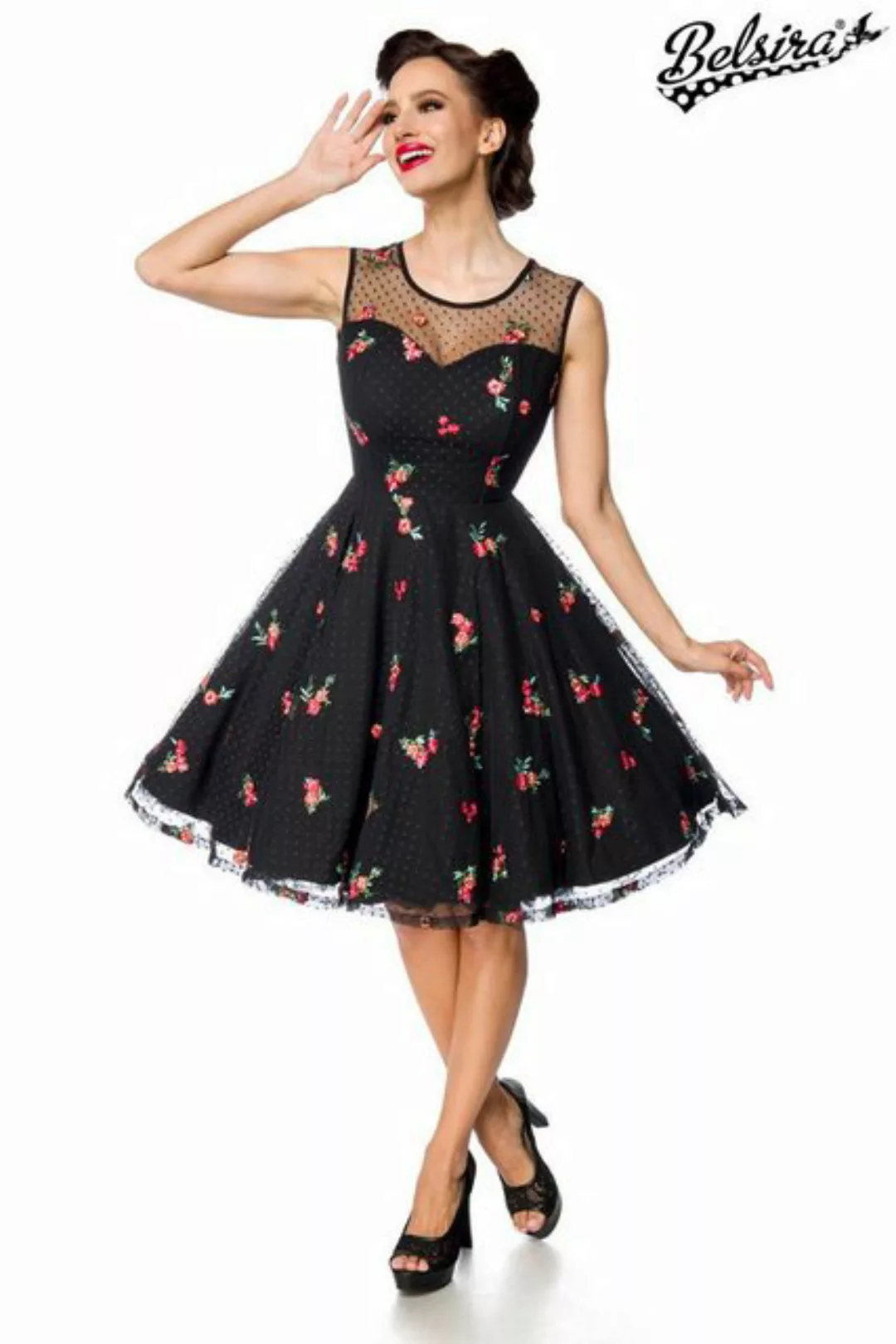 BELSIRA Cocktailkleid Retro Kleid mit Blumen Abendkleid Cocktailkleid Rocka günstig online kaufen