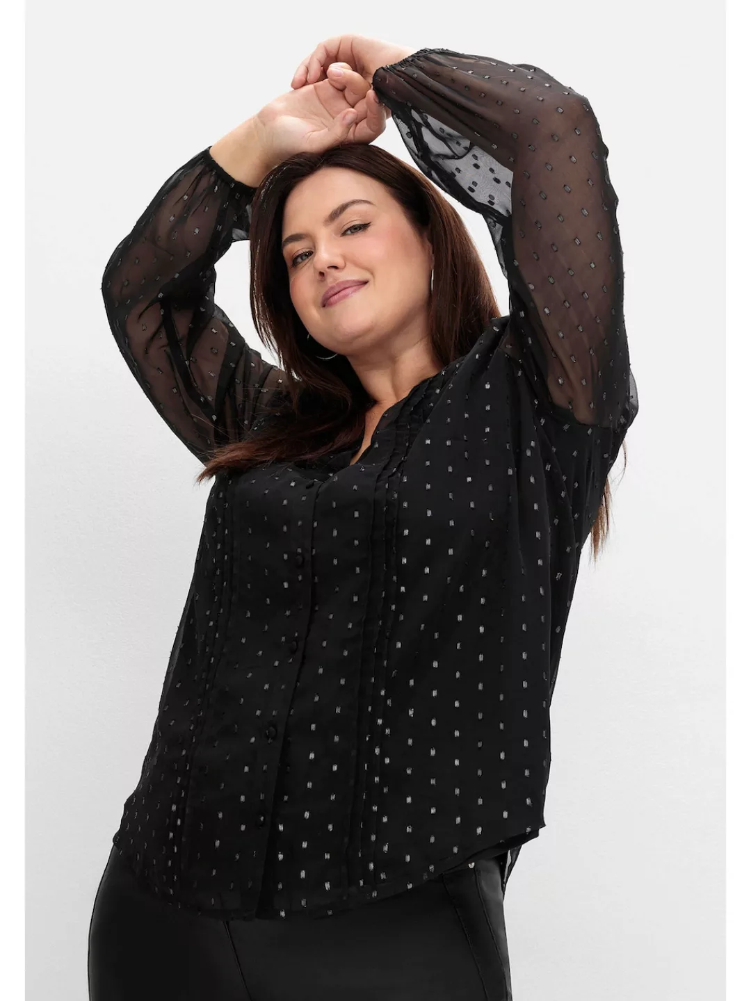 sheego by Joe Browns Chiffonbluse "Große Größen", mit eingewebten Glanzfäde günstig online kaufen