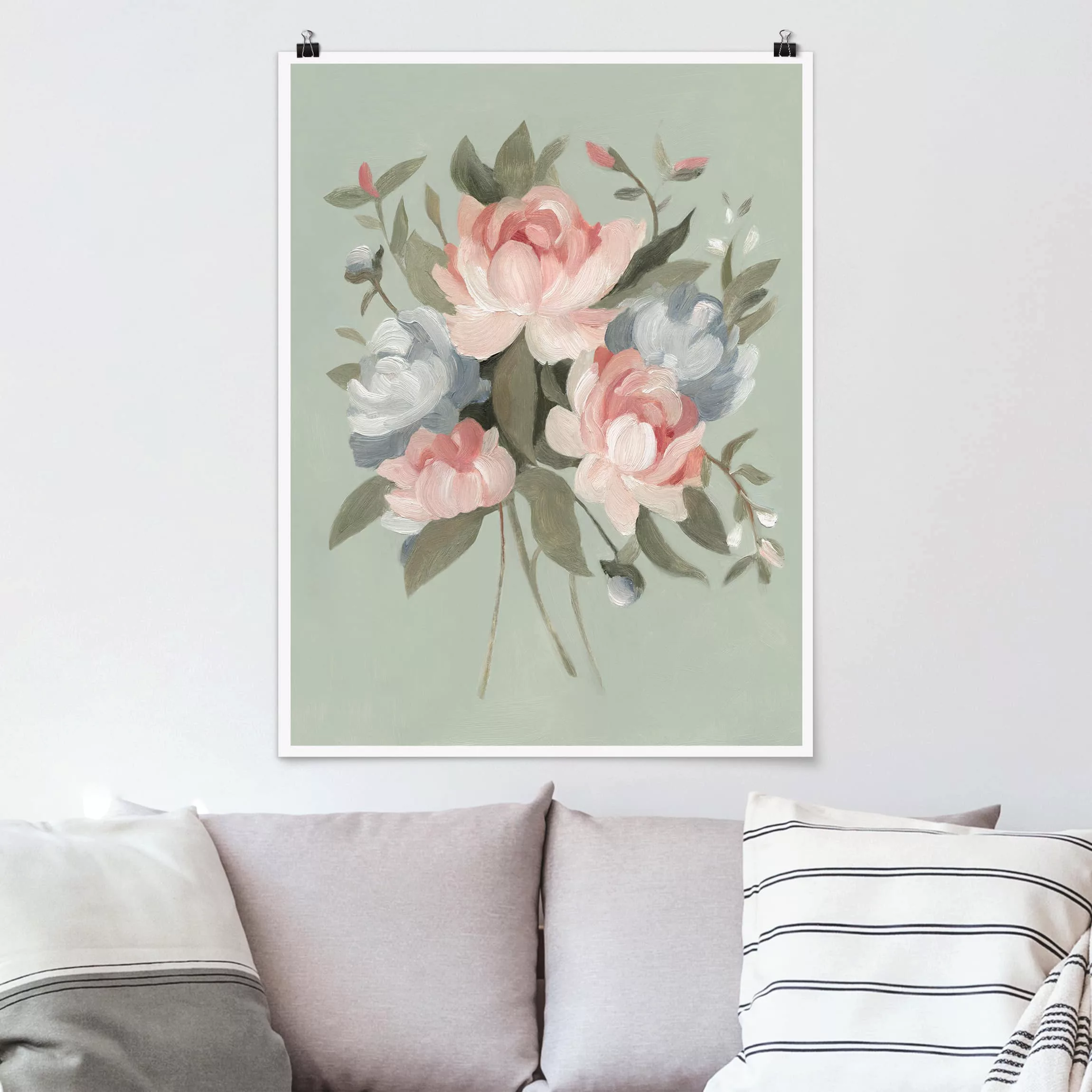 Poster Blumen - Hochformat Bouquet in Pastell I günstig online kaufen