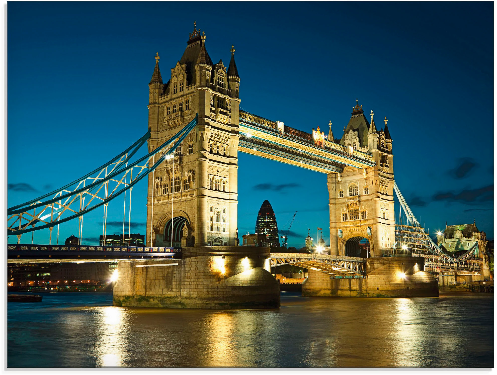 Artland Glasbild "Tower Bridge Abenddämmerung London", Brücken, (1 St.), in günstig online kaufen