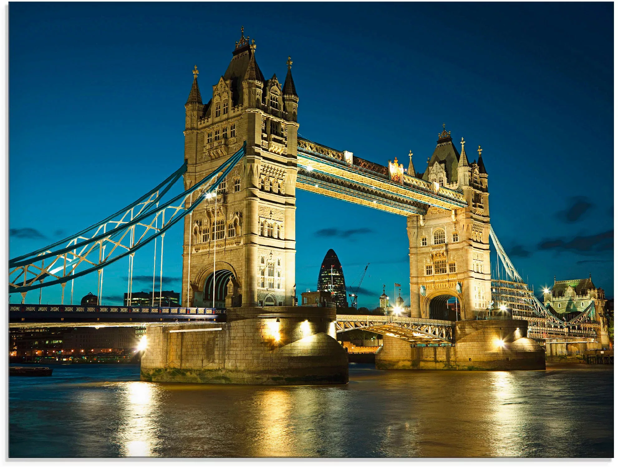 Artland Glasbild "Tower Bridge Abenddämmerung London", Brücken, (1 St.), in günstig online kaufen