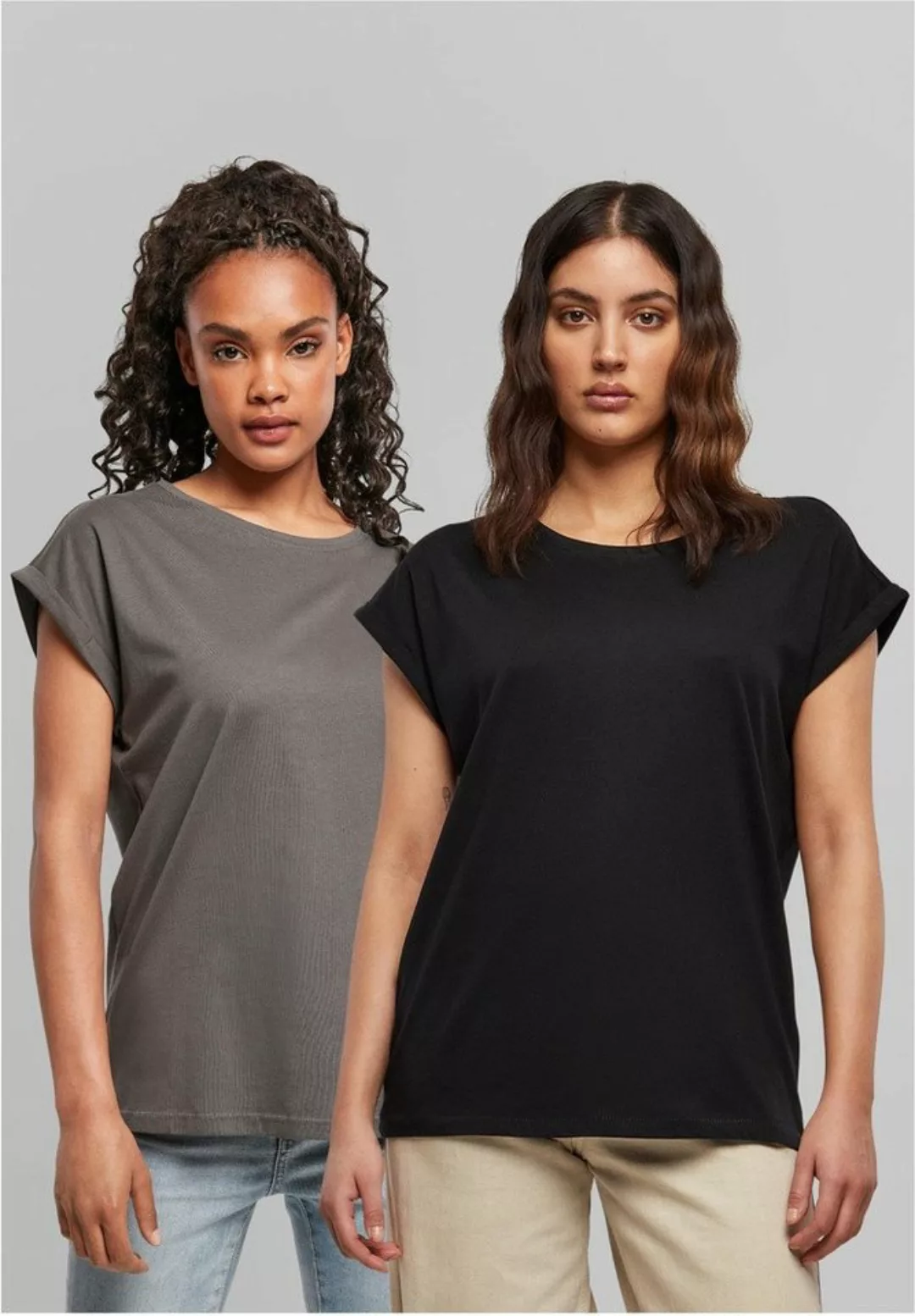 URBAN CLASSICS T-Shirt Ladies Extended Shoulder Tee 2-Pack günstig online kaufen