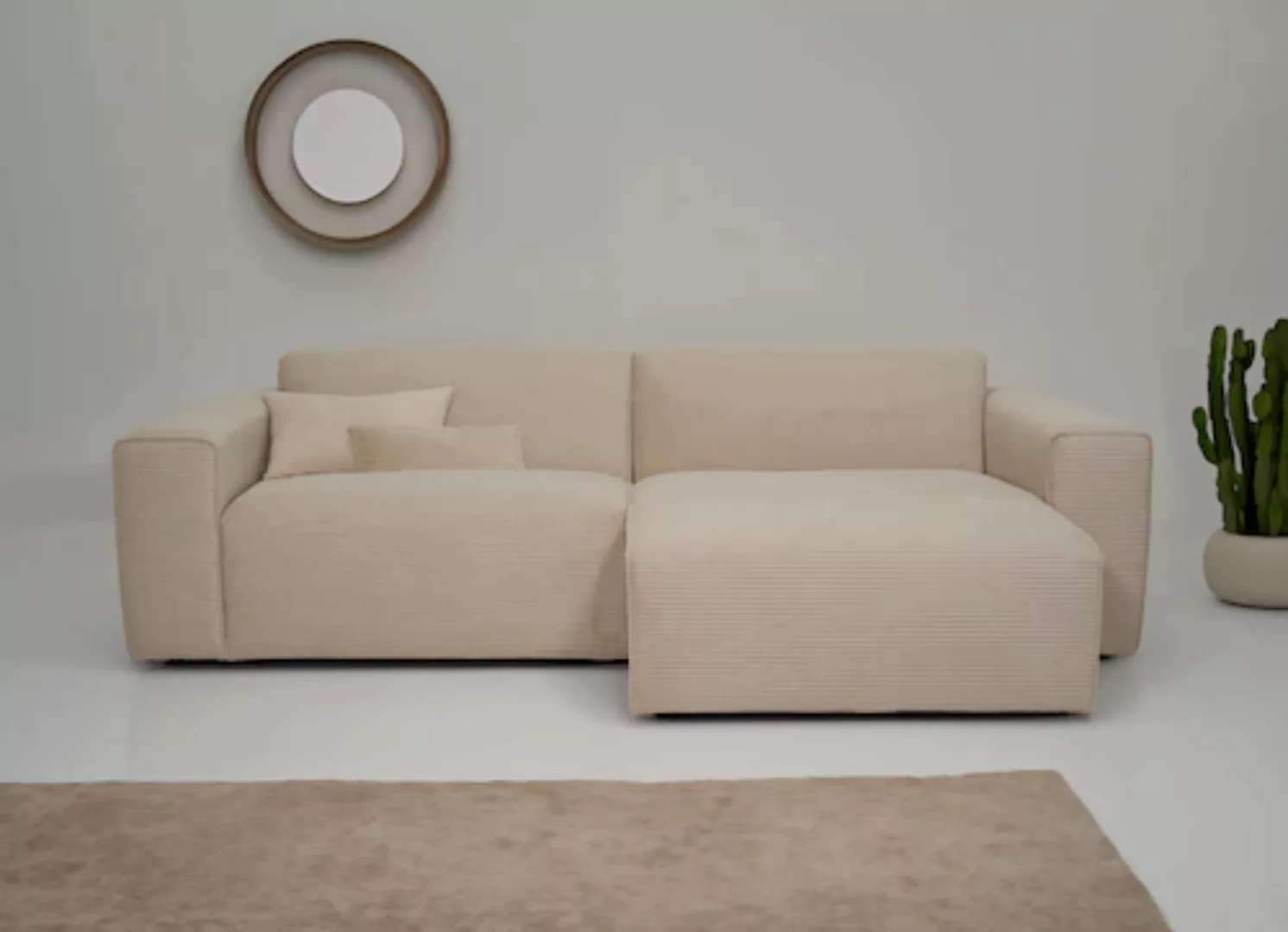 INOSIGN Ecksofa »Clayton«, in einem trendigen Cord-Bezug, verschiedene Komb günstig online kaufen