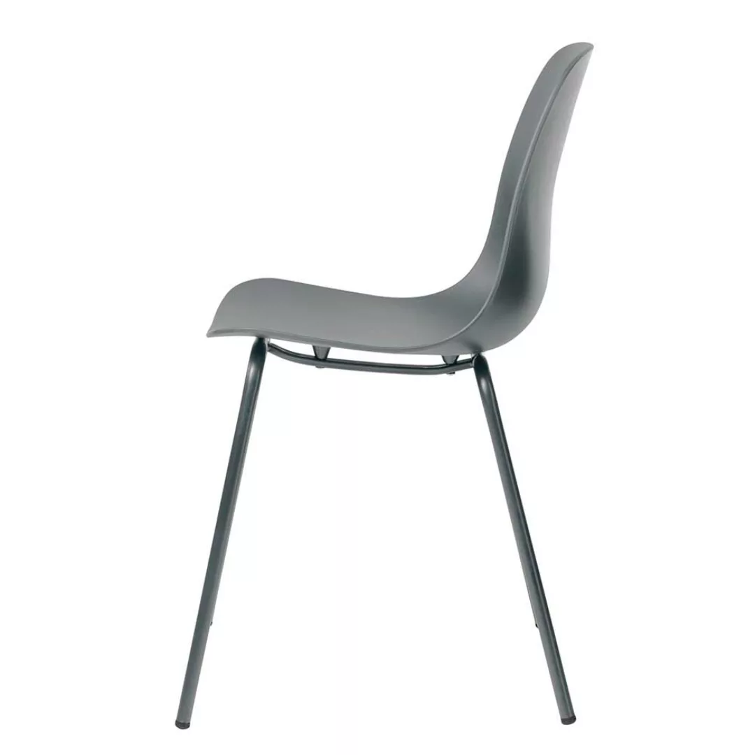 Stühle in Grau Kunststoff und Metall (4er Set) günstig online kaufen