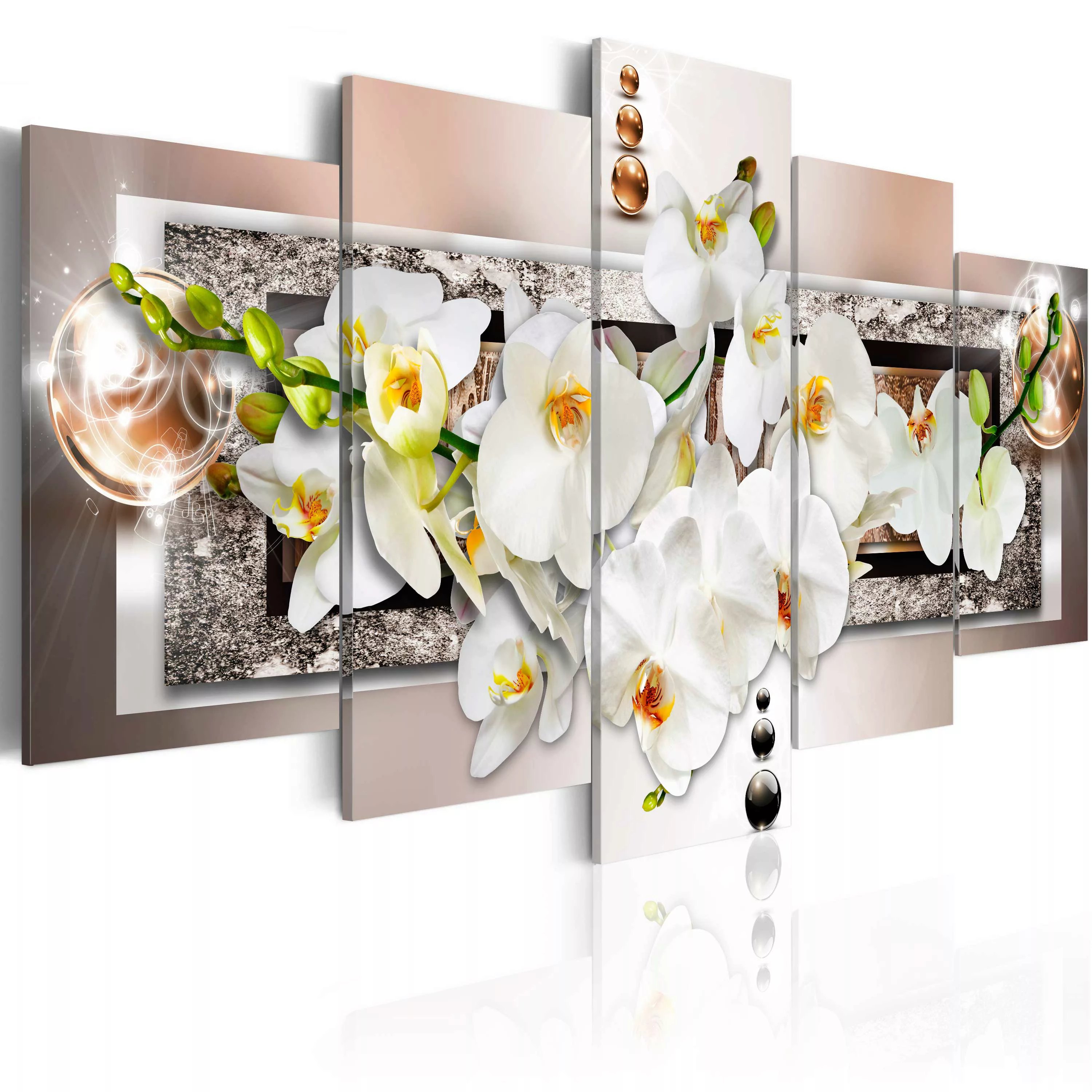Wandbild - White abstract orchid günstig online kaufen