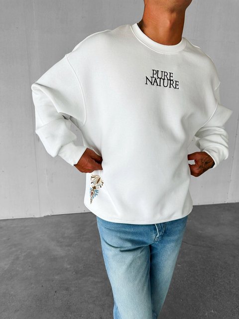 Abluka Sweatshirt MUST-HAVE OVERSIZED PURE NATURE SWEATER MIT MUSTER günstig online kaufen