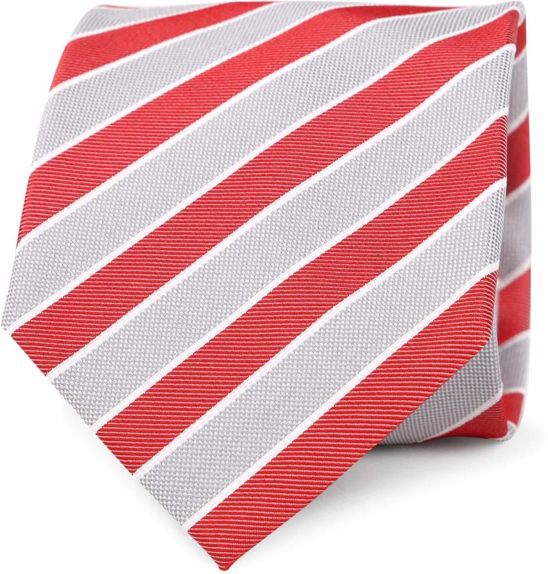 Krawatte Seide Rot Grau Streifen - günstig online kaufen