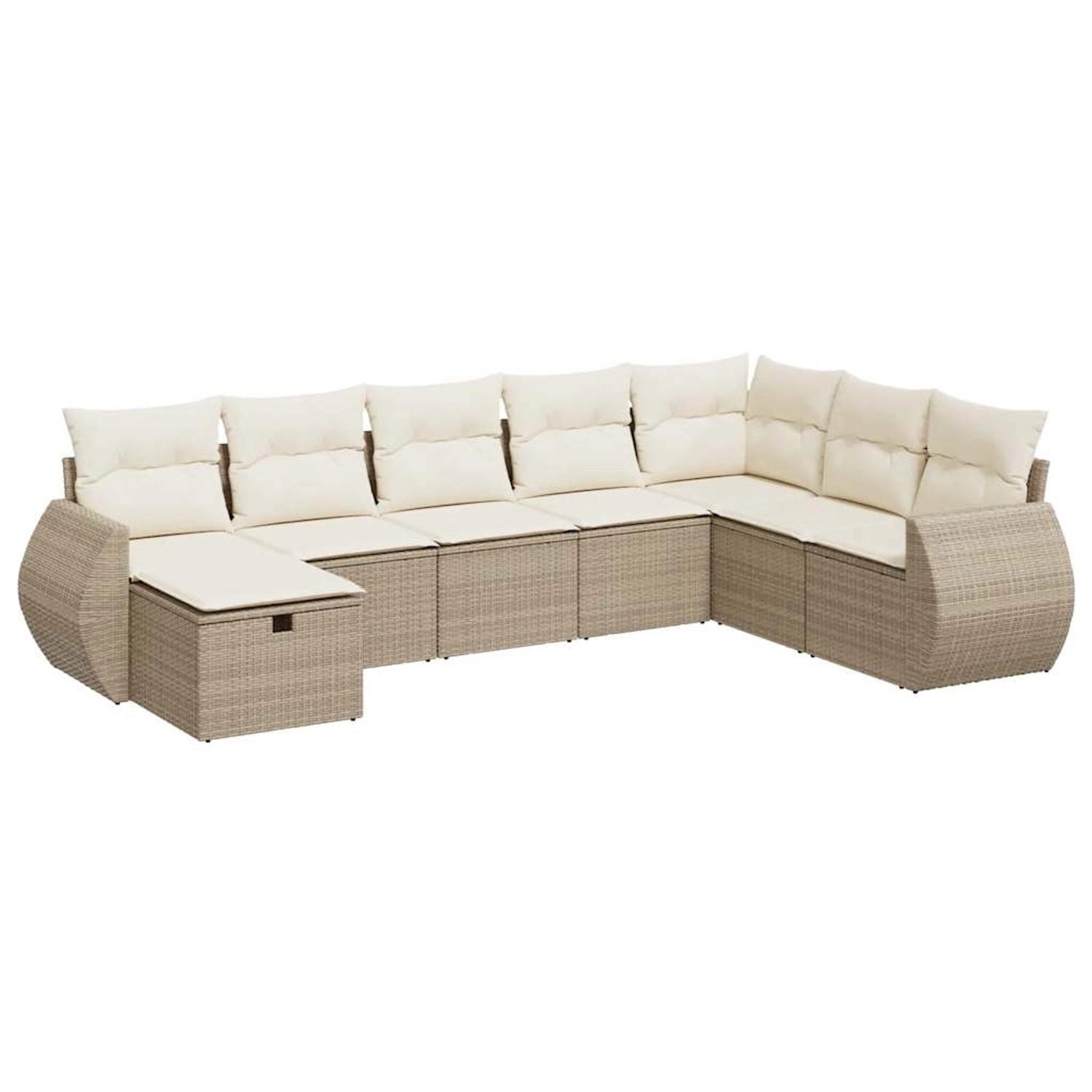 vidaXL 8-Tlg Garten-Sofagarnitur mit Kissen Beige Poly Rattan 3325634 günstig online kaufen