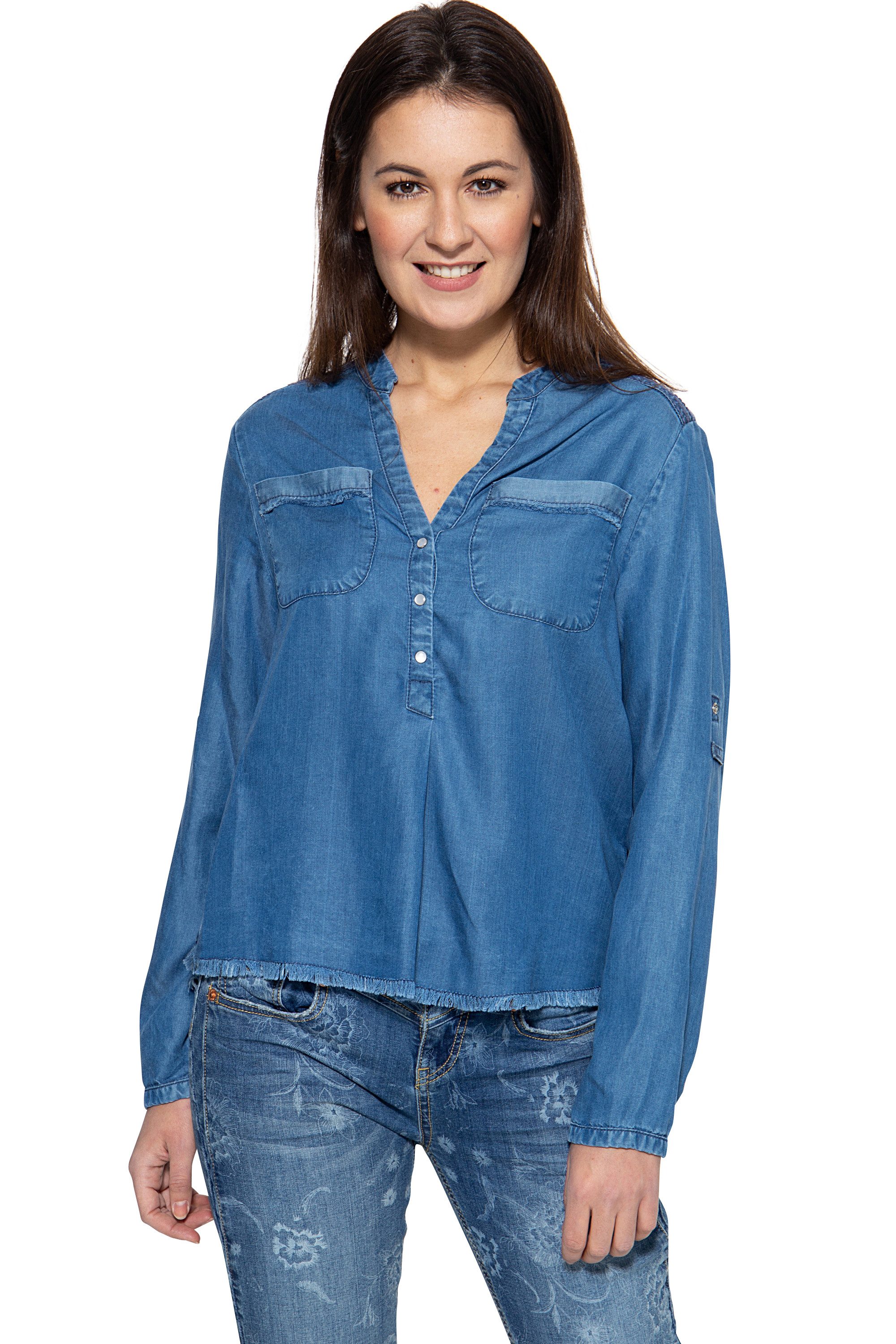 ATT Jeans Langarmbluse Selena mit offenen günstig online kaufen
