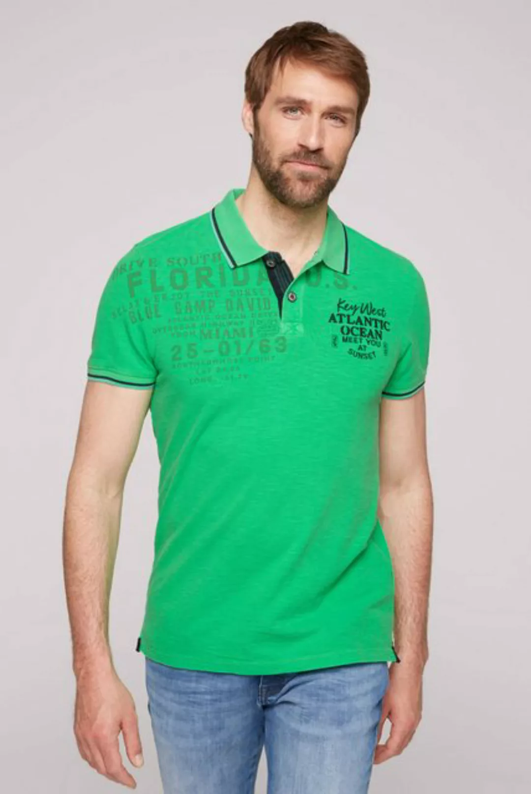 CAMP DAVID Poloshirt mit stylischem Seitenschlitz günstig online kaufen