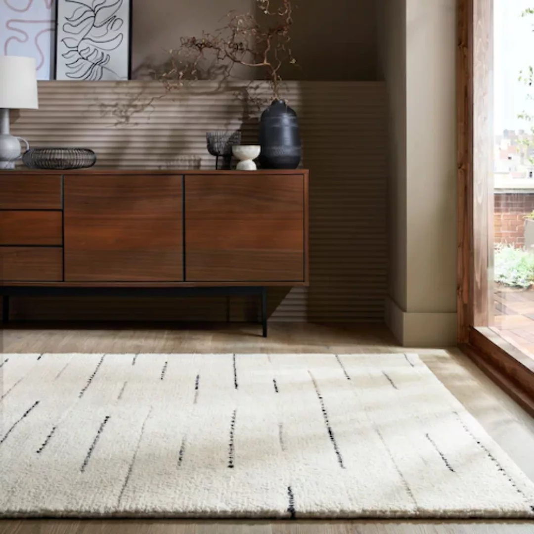 FLAIR RUGS Wollteppich »Dottie Linear«, rechteckig, natürlich wärmeisoliere günstig online kaufen