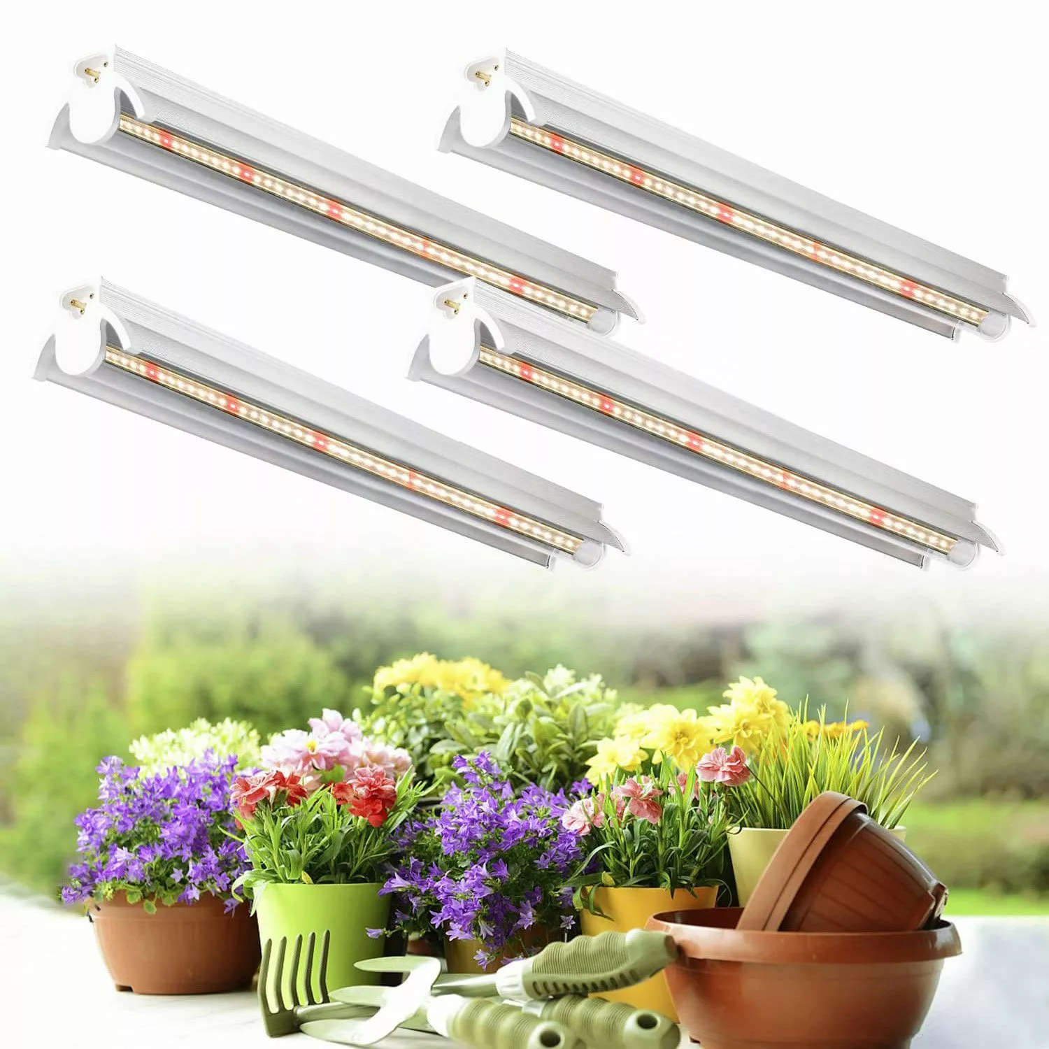Rosnek Pflanzenlampe 2/4Stück*10W, 5000k Vollspektrum, anschließbar, günstig online kaufen