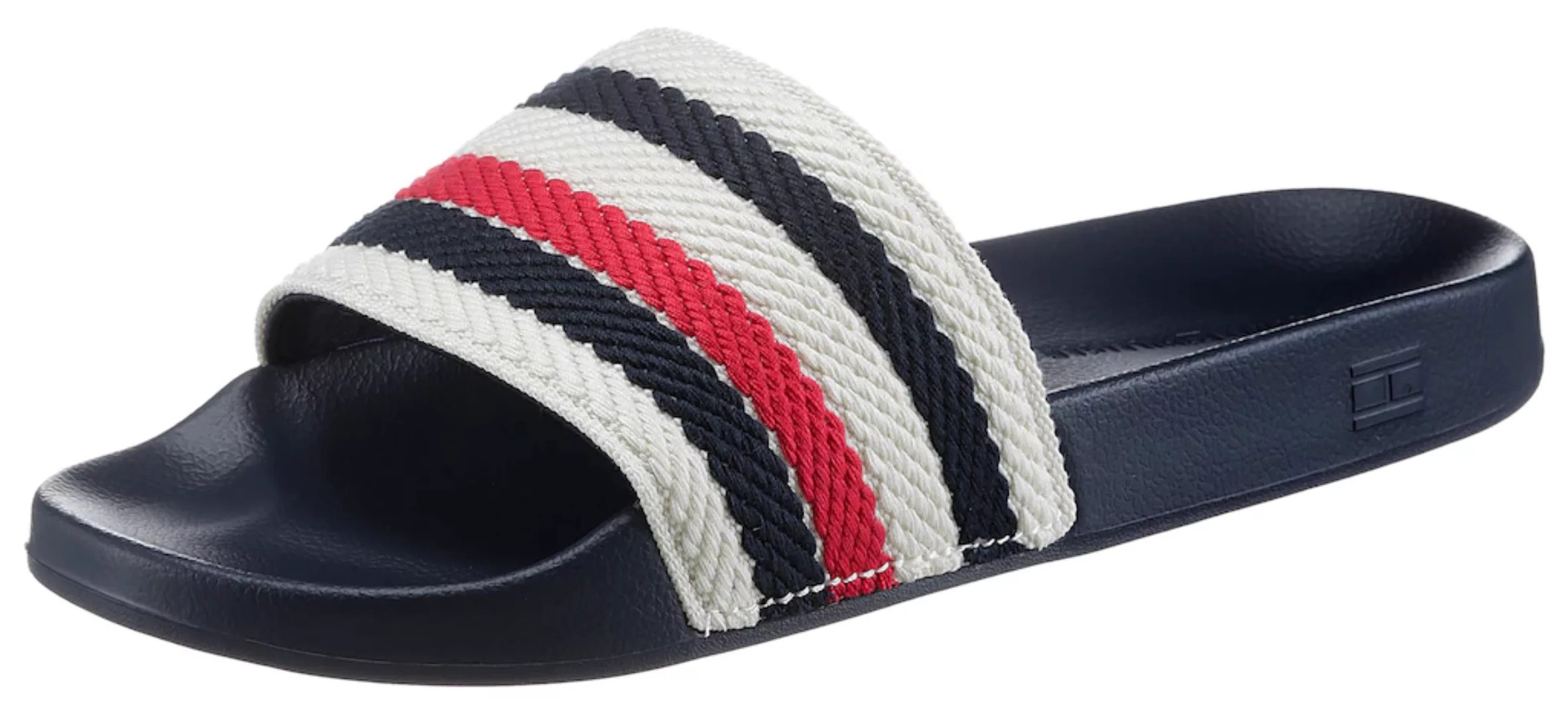 Tommy Hilfiger Badepantolette "TOMMY ESSENTIAL POOL SLIDE", mit gestreifter günstig online kaufen