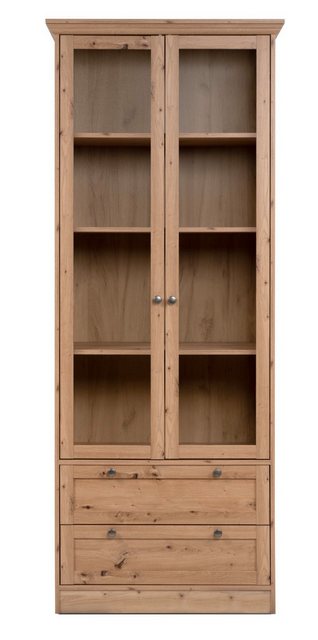 Finori Vitrine 2 Türen, 2 Schübe, 3 Böden, Artisan Eiche Dekor - 80x200x45c günstig online kaufen