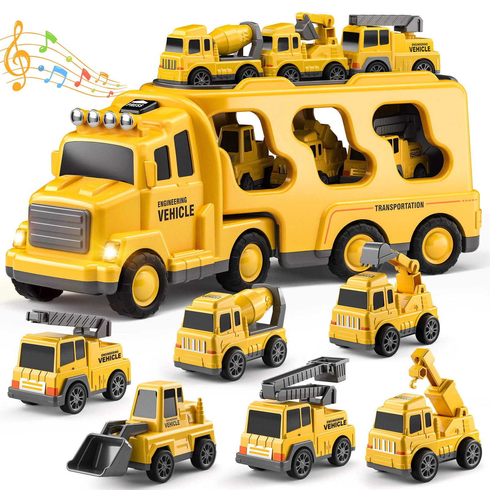 TEMI Spielzeug-LKW 7-in-1 Baufahrzeug Auto Spielzeug, günstig online kaufen