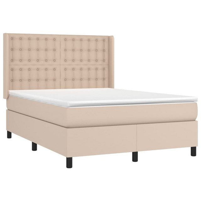 vidaXL Boxspringbett Boxspringbett mit Matratze und LED Kunstleder (140 x 2 günstig online kaufen