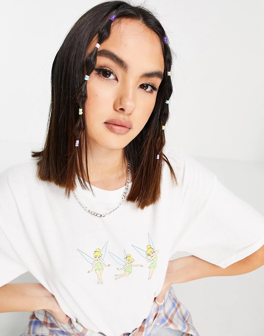 Skinnydip x Disney – Oversize-T-Shirt in Weiß mit Tinkerbell-Motiv günstig online kaufen