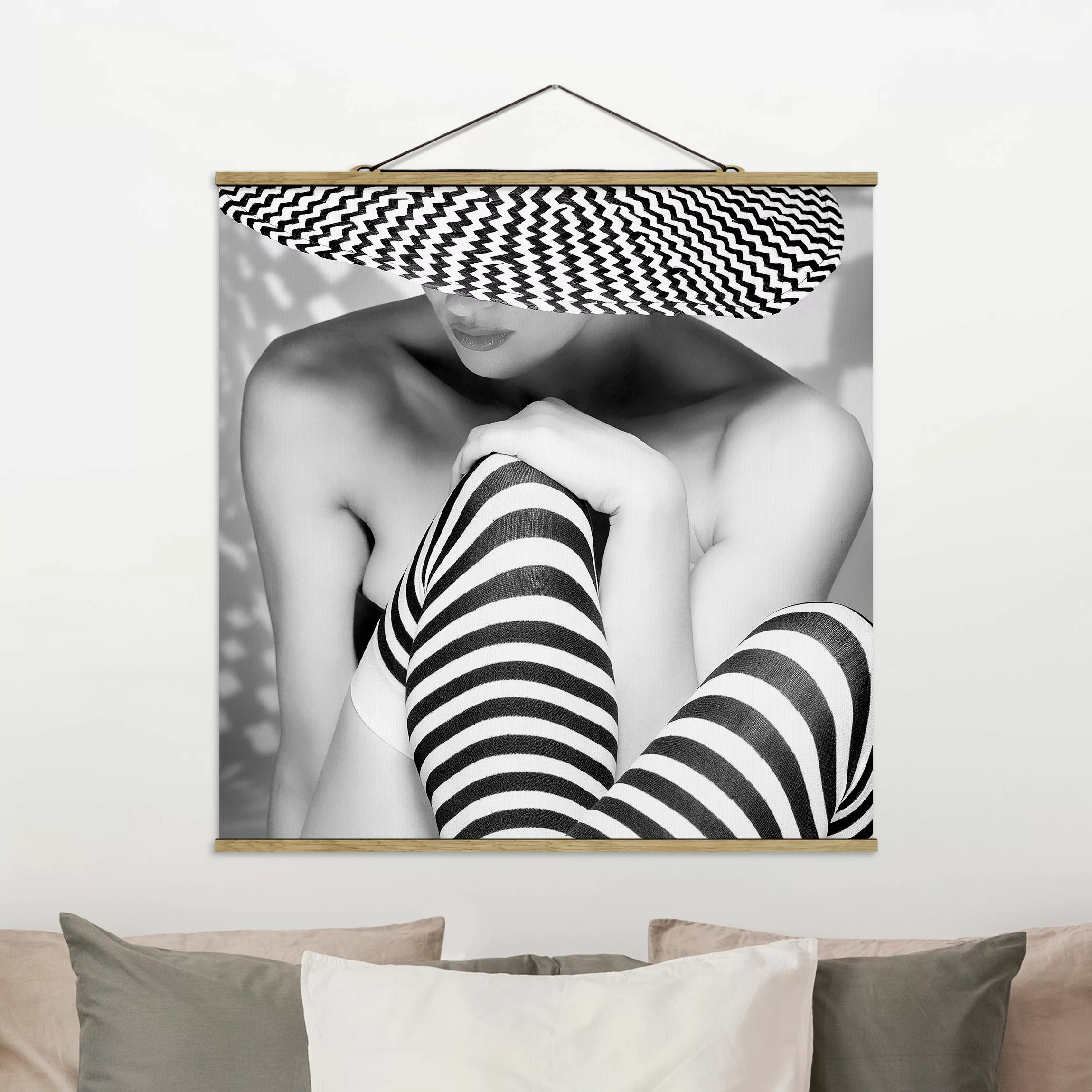 Stoffbild Portrait mit Posterleisten - Quadrat Zagging that Zig günstig online kaufen