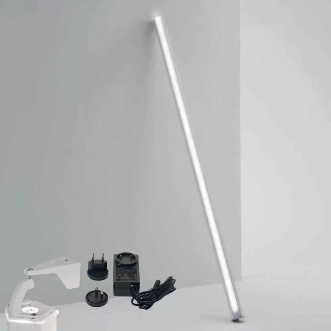 LED Akku Stehleuchte Pencil L in Weiß 18W 1700lm IP65 1460mm mit vertikaler günstig online kaufen