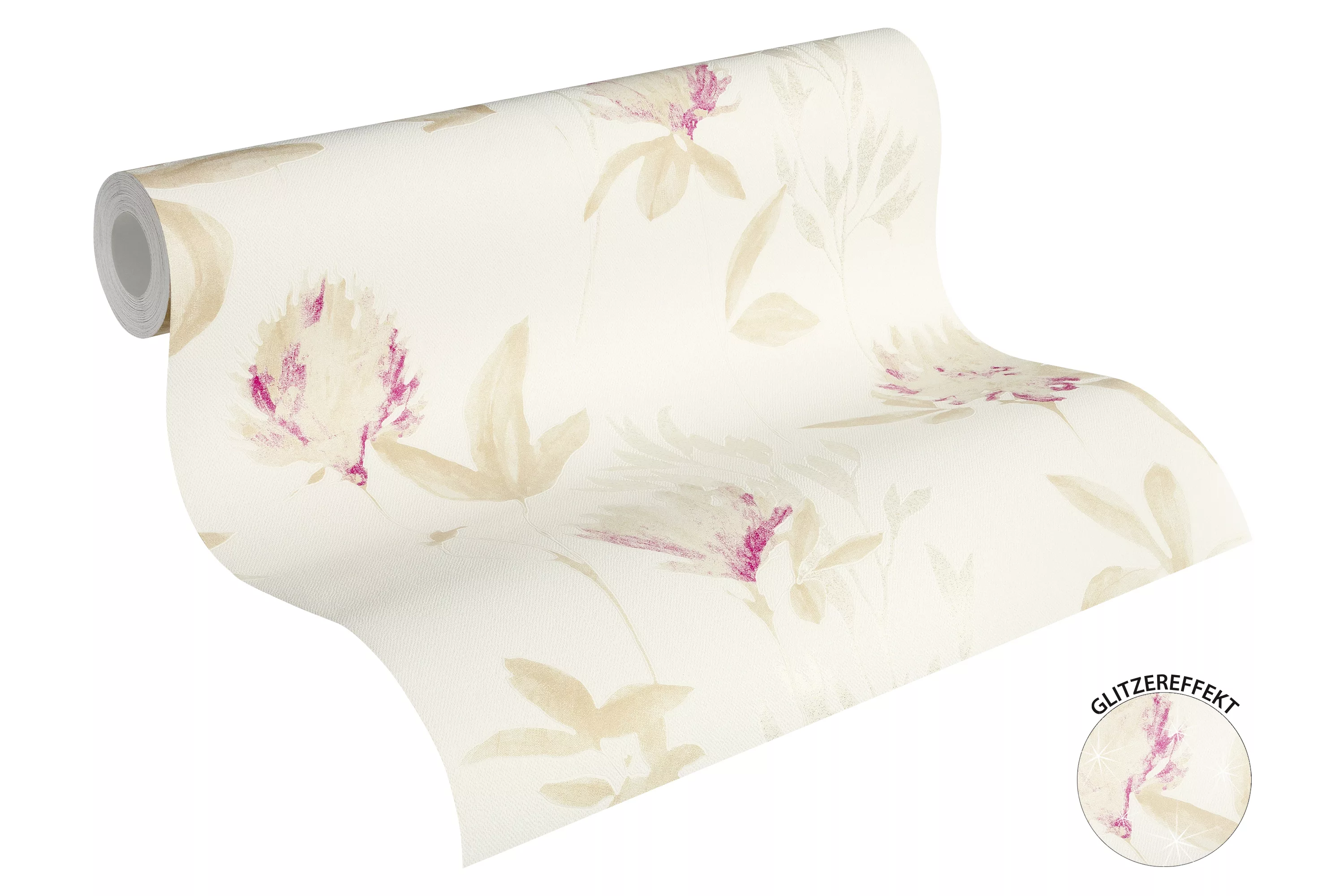 Vliestapete Blumen beige rot B/L: ca. 53x1005 cm günstig online kaufen