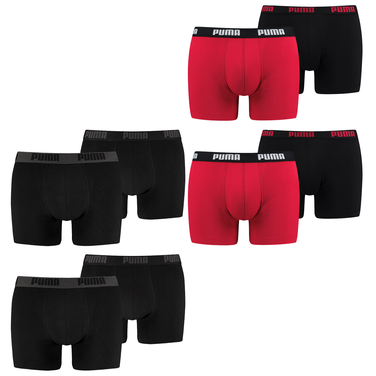 Puma Herren Boxershort Basic Boxer Unterwäsche Baumwolle - 4er 6er 8er Mult günstig online kaufen