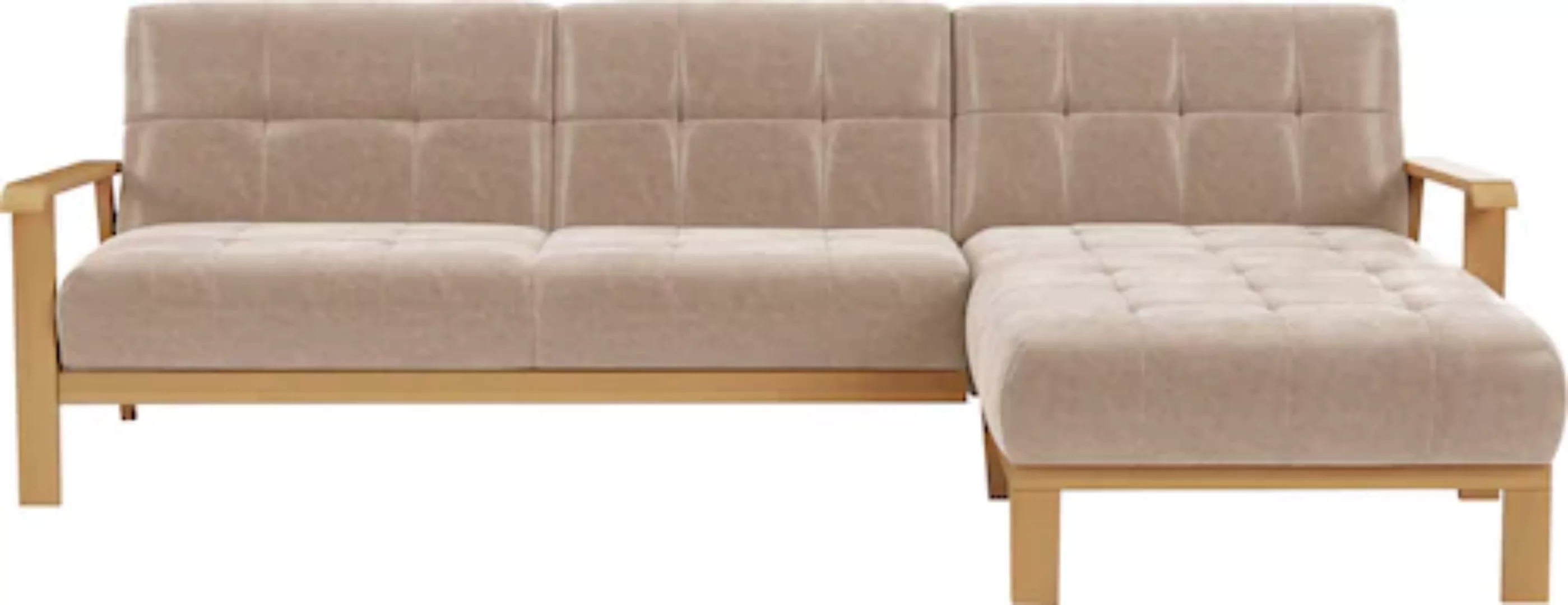 sit&more Ecksofa »Billund L-Form«, Armlehnen aus eichefarbigem Buchenholz, günstig online kaufen