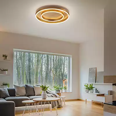 Helestra Sona LED-Deckenleuchte dimmbar Ø40cm gold günstig online kaufen