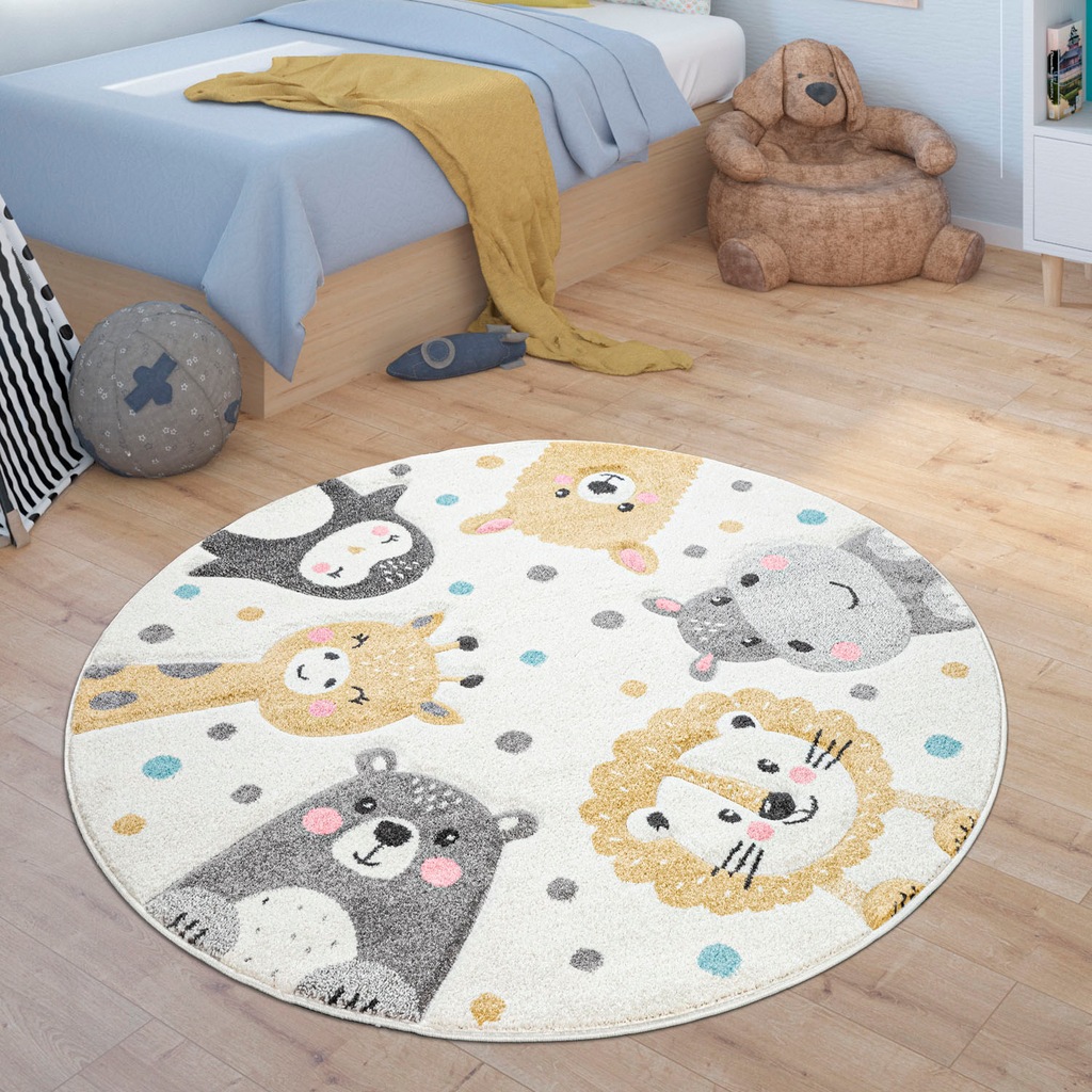 Paco Home Kinderteppich »Fino 331«, rund, 16 mm Höhe, 3D-Design, niedliches günstig online kaufen