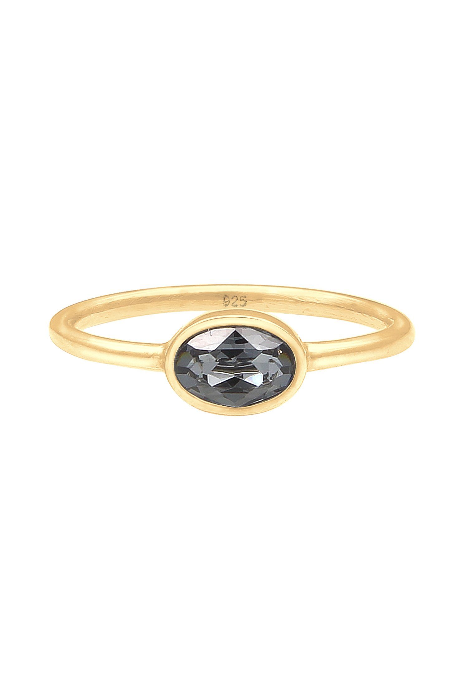 Elli Verlobungsring Oval Glas Kristalle Grau günstig online kaufen