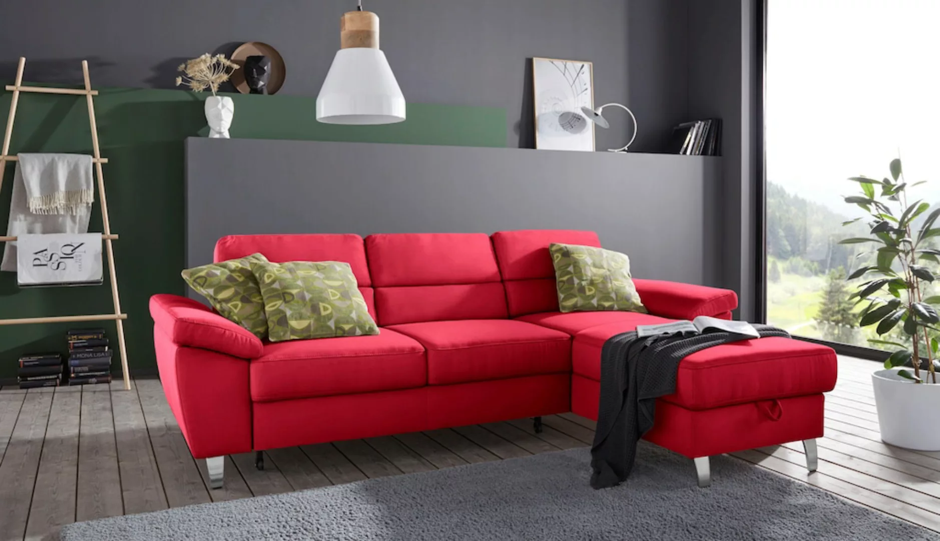 sit&more Ecksofa "Sorano L-Form", wahlweise mit Bettfunktion und Bettkasten günstig online kaufen